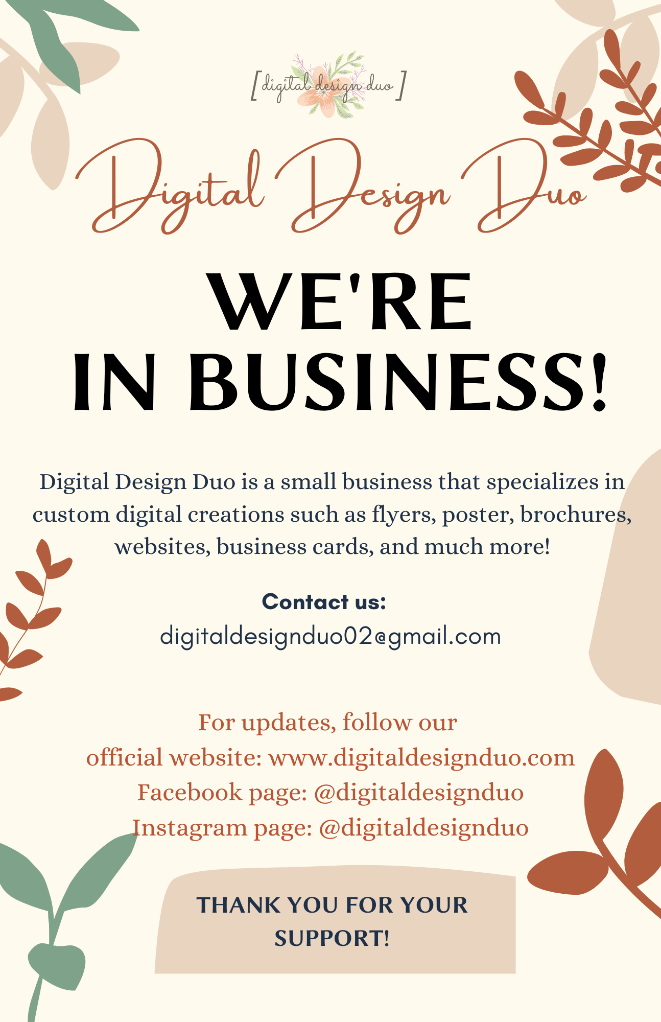 Digital design duo business flyer